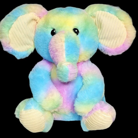 Spark Create Imagine Elephant Multicolor Tie Dye Rattle Crinkle Toy Plush 9" - Picture 2 of 8